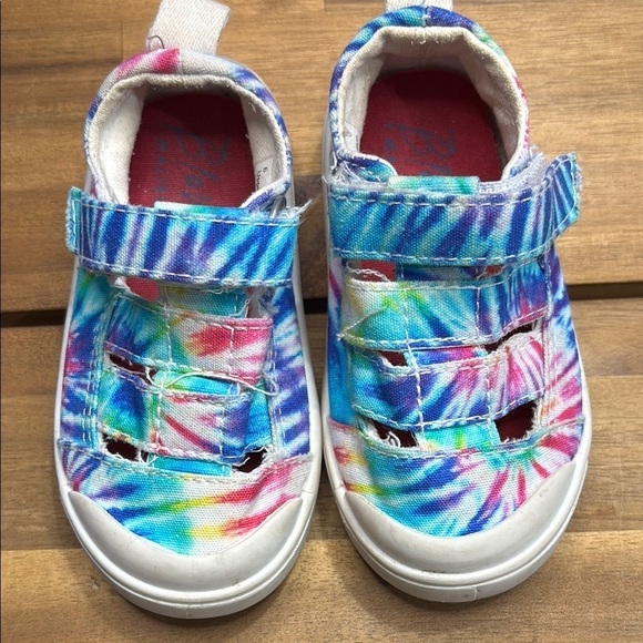 Blowfish Blue and Red Sneakers with Velcro Strap and Colorful Design - Picture 1 of 7
